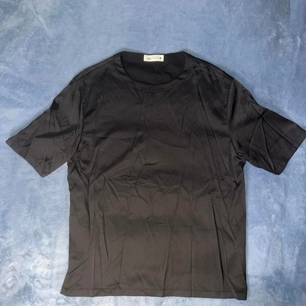 Zara black short-sleeve crewneck